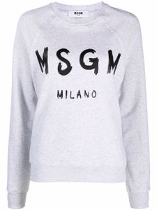 MSGM sweat à logo imprimé - Gris