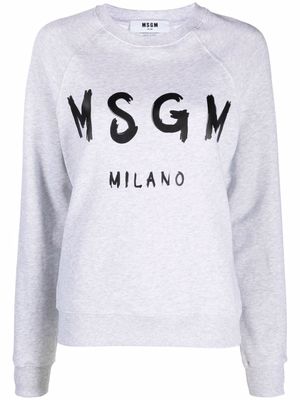 MSGM sweat à logo imprimé - Gris