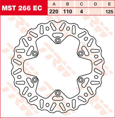 TRW Remschijf, remschijven voor de moto, MST266EC