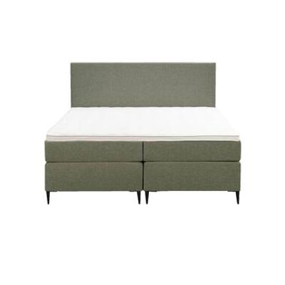 Boxspring Liv egaal - groen - 160x200 cm - slanke poot - Leen Bakker
