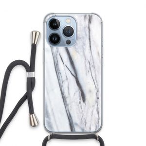 Gestreepte marmer: iPhone 13 Pro Transparant Hoesje met koord