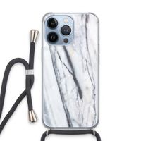 Gestreepte marmer: iPhone 13 Pro Transparant Hoesje met koord