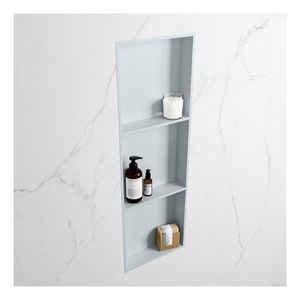 Wandnis Solid Surface Easy | In- en opbouw | 30x90x8 cm | 3 vakken | Clay