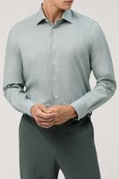 OLYMP Level Five Body Fit Overhemd blauw/groen, Faux-uni - thumbnail