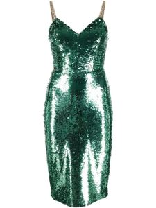 Philipp Plein robe mi-longue à sequins brodés - Vert