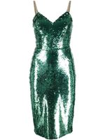 Philipp Plein robe mi-longue à sequins brodés - Vert - thumbnail