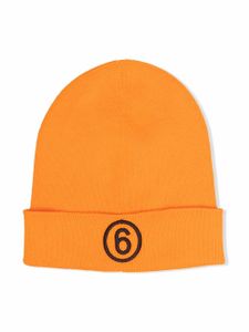 MM6 Maison Margiela Kids bonnet à logo brodé - Orange