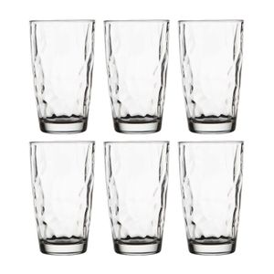 18x Stuks tumbler waterglazen/sapglazen Diamond Dof 470 ml