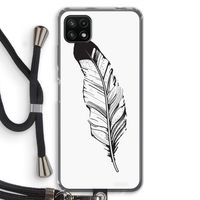 Pluim: Samsung Galaxy A22 5G Transparant Hoesje met koord