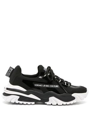 Versace Jeans Couture baskets lacées à empiècements - Noir
