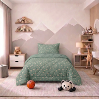 Kids Easy Dekbed Zonder Overtrek - Traditional Flower Kids Print 140x200 Cm Fresh And Co - Dekbed-Discounter.nl