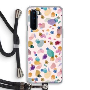 Terrazzo Memphis Pink: OnePlus Nord Transparant Hoesje met koord