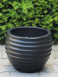 Bloembak light cement 27*34 cm. kleur zwart