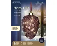 Lumineo microled dennenappel 15cm warm wit