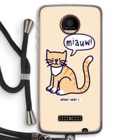 Miauw: Motorola Moto Z Force Transparant Hoesje met koord