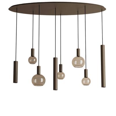 Hanglamp Riva ovaal zwart 8 platinum