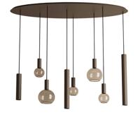 Hanglamp Riva ovaal zwart 8 platinum