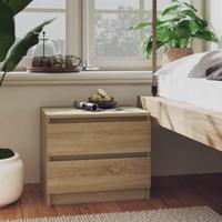 Nachtkastjes 2 st 50x39x43,5 cm bewerkt hout sonoma eikenkleur