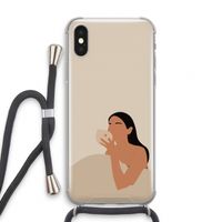 Fresh coffee: iPhone X Transparant Hoesje met koord