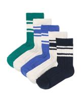 HEMA Kindersokken strepen - 5 paar donkerblauw (donkerblauw)