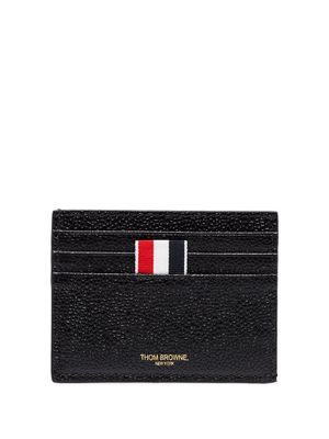 Thom Browne porte-cartes en cuir grainé - Noir