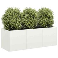VidaXL Plantenbak 120x40x40 cm koudgewalst staal wit