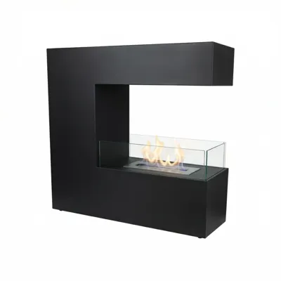 Topeka - Vrijstaande bio-ethanol roomdivider - zwart | ScandiFlames | 3-zijdige inbouw bio-ethanol haard , Vrijstaande bio-ethanol haard | Zwart