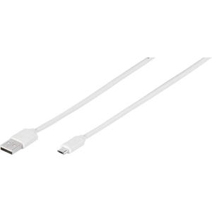 Vivanco USB-kabel USB 2.0 USB-A stekker, USB-micro-B stekker 1.00 m Wit 35816