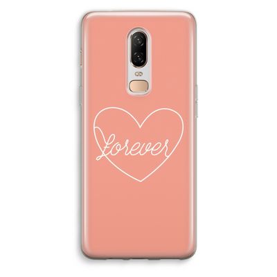 Forever heart: OnePlus 6 Transparant Hoesje