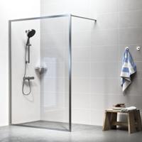 Sealskin Contour inloop douche type A3 138 cm breed, 200 cm hoog, RVS, 6 mm helder veiligheidsglas CCDA31386325100