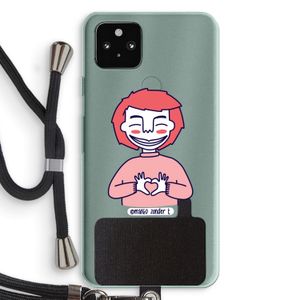 Hartje: Pixel 5a 5G Transparant Hoesje met koord