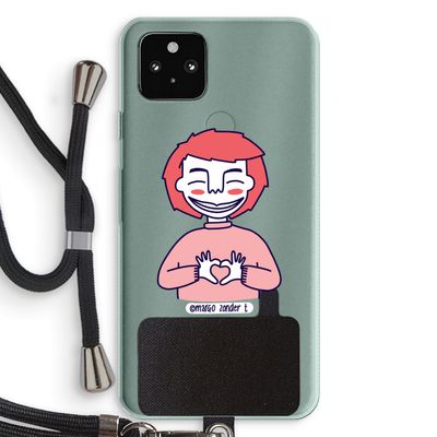 Hartje: Pixel 5a 5G Transparant Hoesje met koord