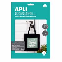 Apli T-shirt Transfer Paper voor donker of zwart textiel, pak met 5 vellen - thumbnail