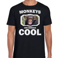 Dieren chimpansee t-shirt zwart heren - monkeys are cool shirt Dieren chimpansee t-shirt zwart heren - monkeys are cool shirt