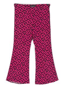 Versace Kids pantalon évasé à imprimé Greta - Rose