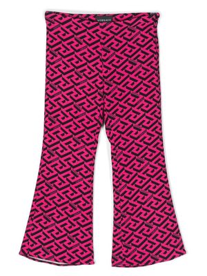 Versace Kids pantalon évasé à imprimé Greta - Rose
