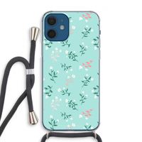 Small white flowers: iPhone 12 Transparant Hoesje met koord