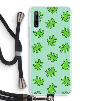 Groene blaadjes: Huawei P Smart Pro Transparant Hoesje met koord