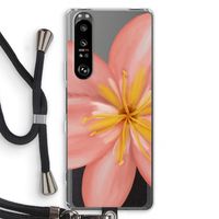Pink Ellila Flower: Sony Xperia 1 III Transparant Hoesje met koord