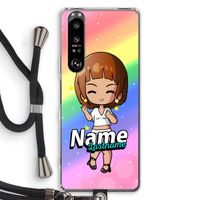 Chibi Maker vrouw: Sony Xperia 1 III Transparant Hoesje met koord