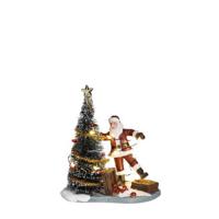 Clumsy Santa battery operated l9,5xb6xh10cm Kerst Luville - Luville