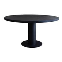 Old Inn - Eettafel Rond Eiken Zwart met kolompoot – 120 cm - thumbnail