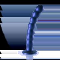 Ouch! by Shots Beaded Silicone G-Spot Dildo - 8'' / 20,5 cm - Metallic Blauw - thumbnail