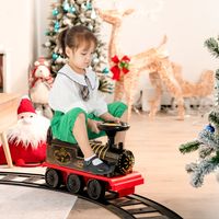 6V Elektrische Kindertrein om op te Zitten met 16 Stukken Spoor voor Kinderen Vanaf 3 Jaar. Zwart