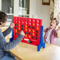 Reuze 4-op-Een-Rij Spel Connect 4 Reuze Spelset met Draagtas & 42 Stukken Binnen Buiten Bordspel voor Volwassenen Kinderen - thumbnail