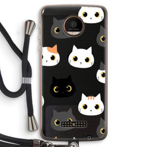 Katten: Motorola Moto Z Force Transparant Hoesje met koord