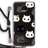 Katten: Motorola Moto Z Force Transparant Hoesje met koord