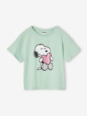 T-shirt Peanuts® Snoopy glitterhart blauwgroen