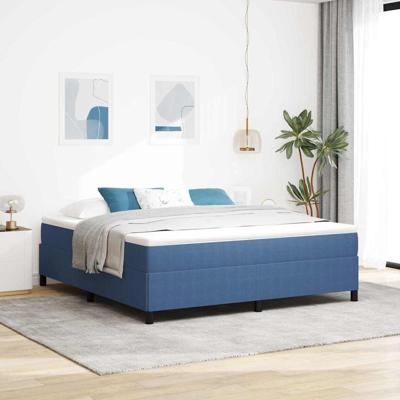 Bedframe Blauw 180 x 200 cm Katoenen stof