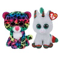 Ty - Knuffel - Beanie Boo's - Dotty Leopard & Christmas Unicorn - thumbnail